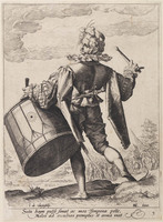 KG 02063
<br/>
De tamboer
Kostuum infanterie (serie 12 gravures)
<br/>
<em>Gheyn, Jacques de (II) (1565-1629)</em>